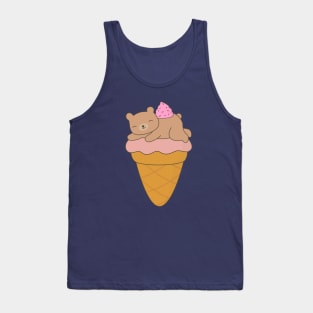 Kawaii Cute Brown Bear Ice Cream T-Shirt Tank Top